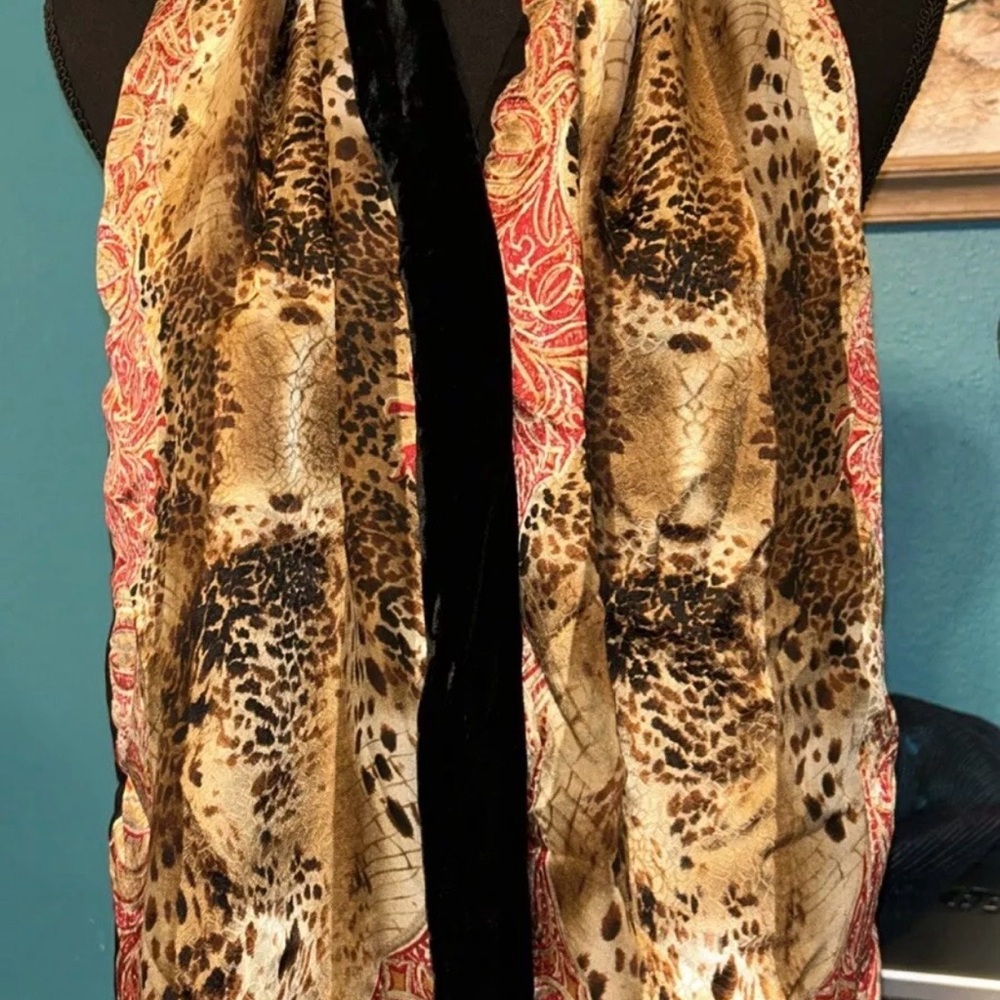 Adrienne Landau Brown and Tan Scarf Luxurious Wrap